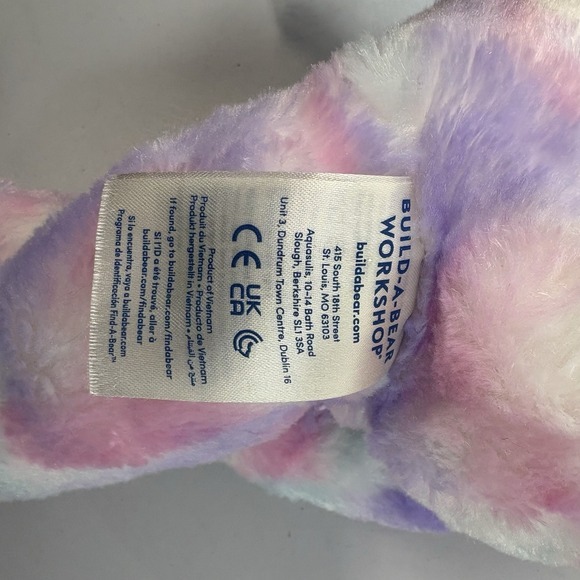 Build A Bear Pastel Swirl Kitty Tie Dye Cat Plush Toy Pink Purple White ~16" - Picture 5 of 7